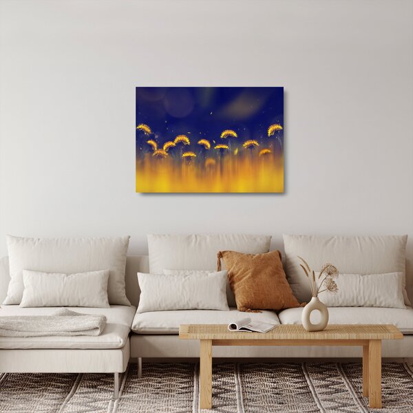 Staklena slika - Maslačci (70x50 cm)