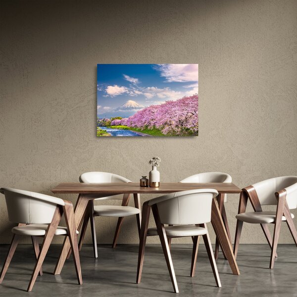 Staklena slika - Japanski proljetni krajolik (70x50 cm)