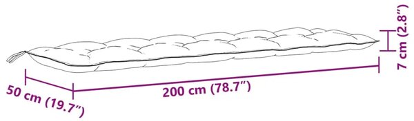 Jastuci za vrtnu klupu 2 kom bež 200x50x7 cm tkanine - prošarana bež 200 x 50 x 7 cm 1 Prošarana bež