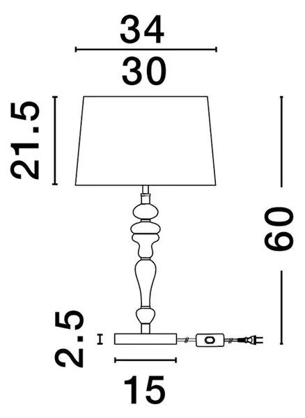 DAMO STOLNA LAMPA E27/12W/STARO ZLATO & NARANČASTA & SMEĐA NL9009148