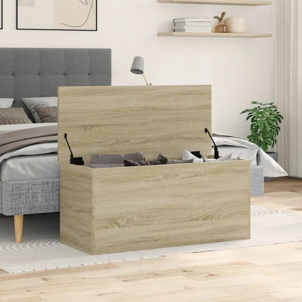 Kutija za pohranu boja hrasta 100x42x46cm od konstruiranog drva - sonoma hrast 100 x 42 x 46 cm 1 Sonoma hrast
