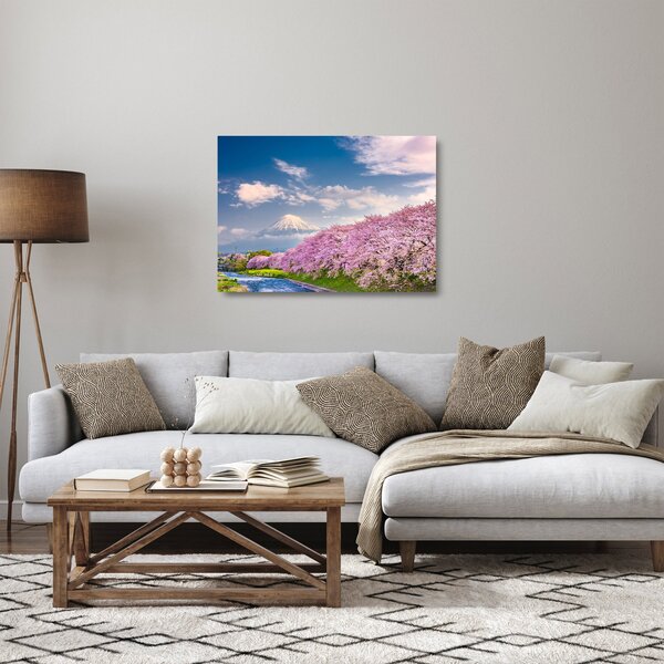 Staklena slika - Japanski proljetni krajolik (70x50 cm)