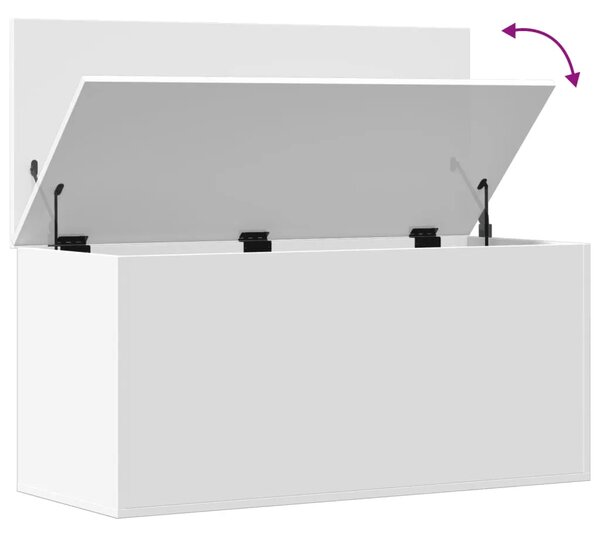 Kutija za pohranu bijela 100x42x46 cm od konstruiranog drva - Bijela 100 x 42 x 46 cm 1 Bijela