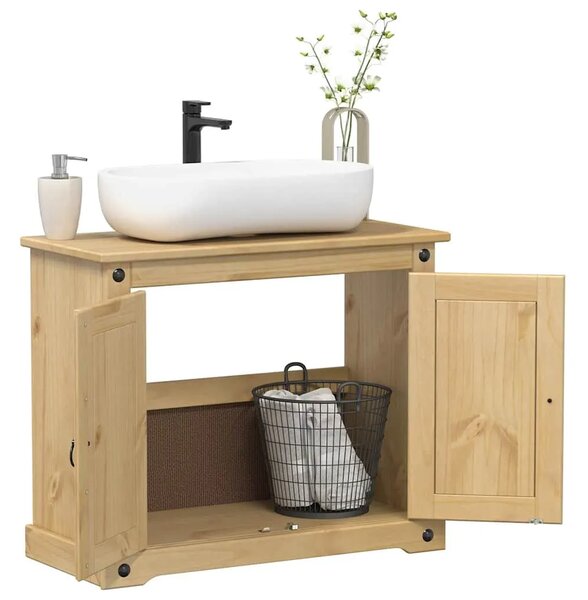 Kupaonski ormarić za Lavabo - Umivaonik Corona 73x33x60 cm od borovine - Medeni vosak 1 Medeni vosak
