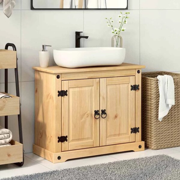Kupaonski ormarić za Lavabo - Umivaonik Corona 73x33x60 cm od borovine - Medeni vosak 1 Medeni vosak