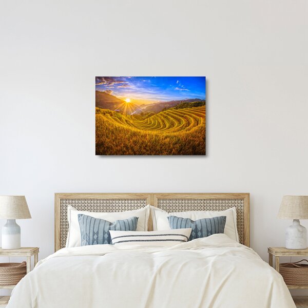 Staklena slika - Rižine terase u Vijetnamu (70x50 cm)