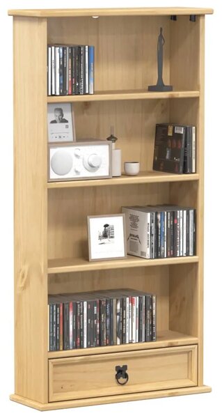 CD stalak – Ormarić za CD-ove Corona 52 x 17 5 x 103 cm od masivne borovine - Medeni vosak 1 Medeni vosak