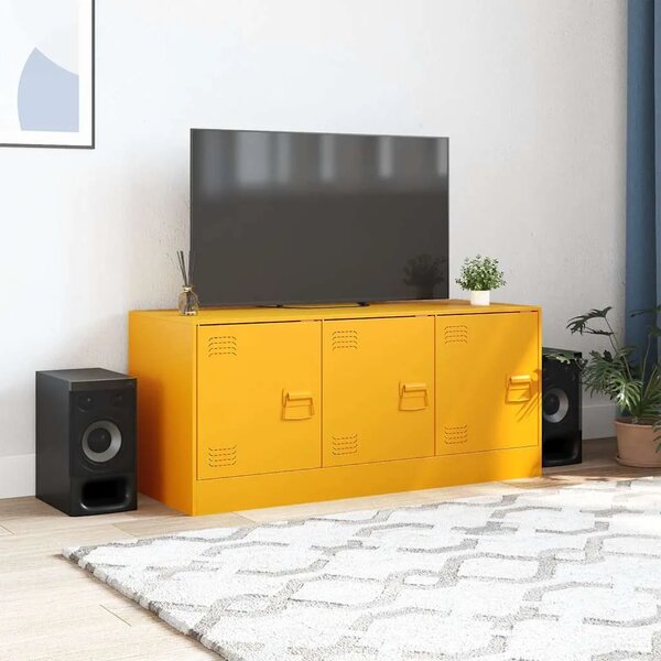 TV ormarić boja senfa 99 x 39 x 44 cm čelični - žuta boja senfa 1 Žuta boja senfa