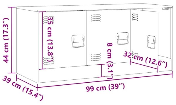TV ormarić boja senfa 99 x 39 x 44 cm čelični - žuta boja senfa 1 Žuta boja senfa