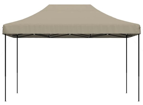 Sklopivi prigodni šator za svadbe - šator za zabave smeđesivi 410 x 279 x 315 cm - Sivo-smeđa 1 Bez bočnog zida Ne