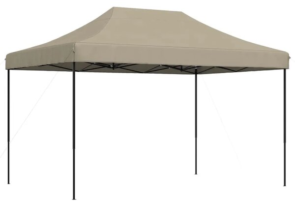 Sklopivi prigodni šator za svadbe - šator za zabave smeđesivi 410 x 279 x 315 cm - Sivo-smeđa 1 Bez bočnog zida Ne