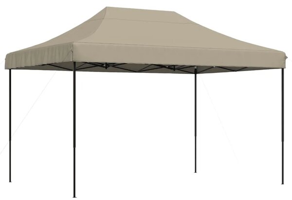 Sklopivi prigodni šator za svadbe - šator za zabave smeđesivi 410 x 279 x 315 cm - Sivo-smeđa 1 Bez bočnog zida Ne