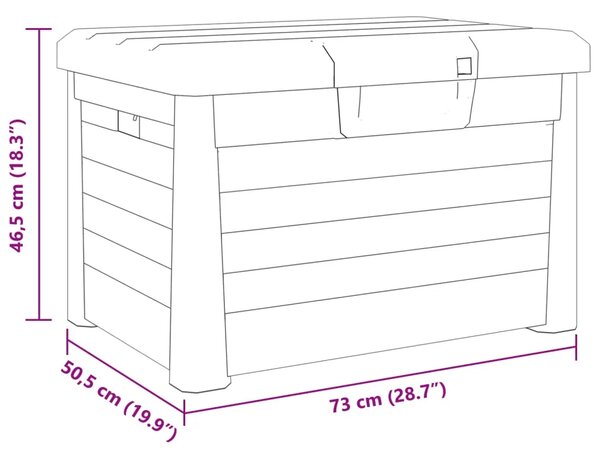 Vanjska kutija za jastuke antracit 73x50 5x46 5 cm polipropilen - Antracit Antracit
