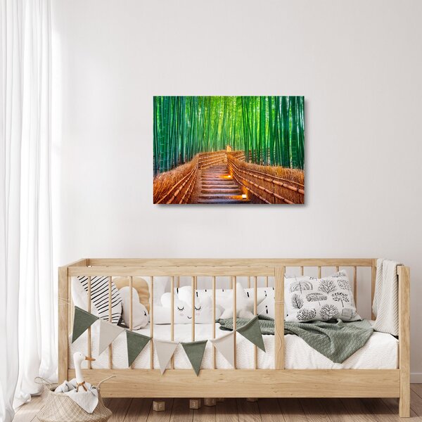 Staklena slika - Šuma japanskog bambusa (70x50 cm)