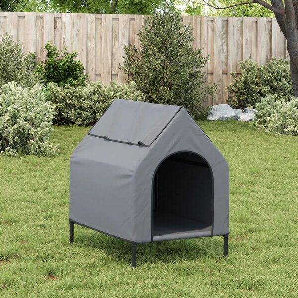 Kućica za pse svjetlosiva od tkanine Oxford i čelika - 90 x 65 x 85 cm 90 x 65 x 85 cm Svjetlosiva