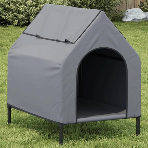 Kućica za pse svjetlosiva od tkanine Oxford i čelika - 90 x 65 x 85 cm 90 x 65 x 85 cm Svjetlosiva