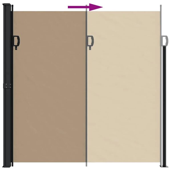 Bočna tenda na uvlačenje smeđesiva 200 x 500 cm - Sivo-smeđa 200 x 500 cm 1 Sivo-smeđa