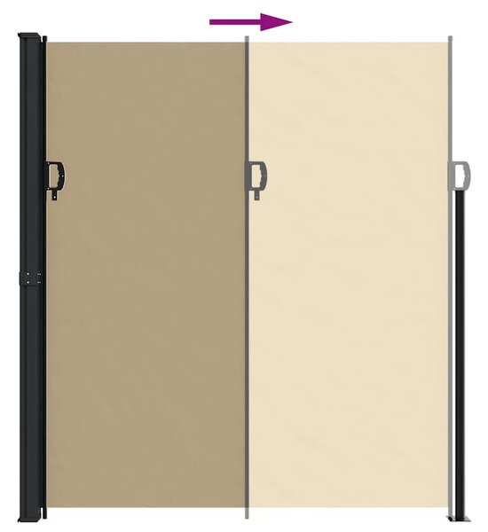Bočna tenda na uvlačenje bež 220 x 500 cm - Bež 220 x 500 cm 1 Bež