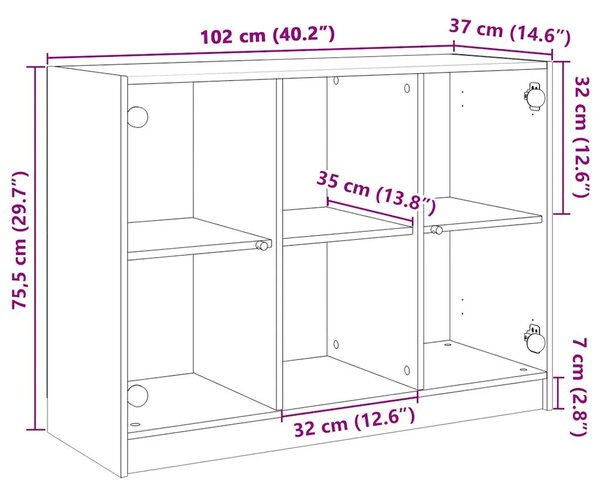 Komoda bijela 102x37x75 5 cm od konstruiranog drva - Bijela 1 102 cm Bijela