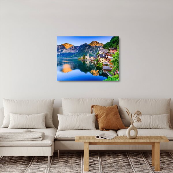 Staklena slika - Alpsko selo (70x50 cm)