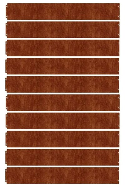 Ograda oko Travnjaka 10 pcs 15 x 103 cm Otporni čelik Rđa - Otporni čelik 15 x 103 cm 10 Otporni čelik