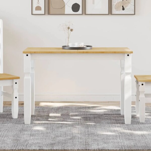 Blagovaonski stol Corona bijeli 112x60x75cm od masivne borovine - Bijela 1 117 cm Bijela