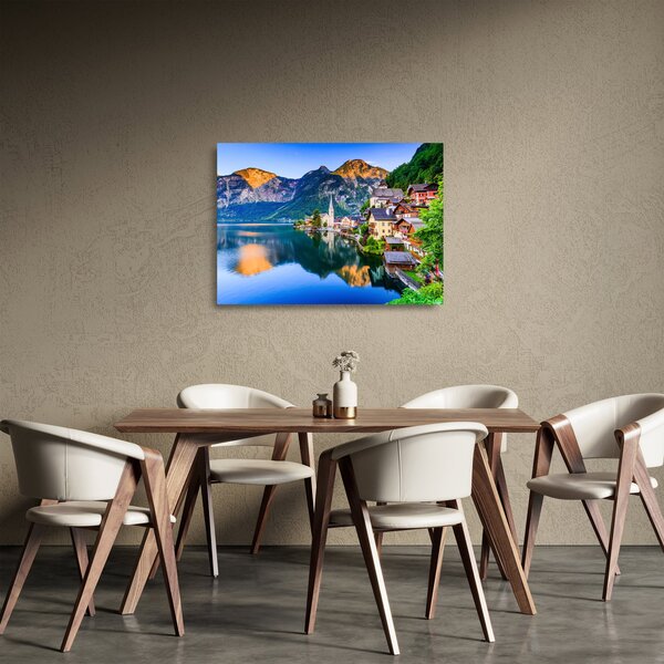 Staklena slika - Alpsko selo (70x50 cm)
