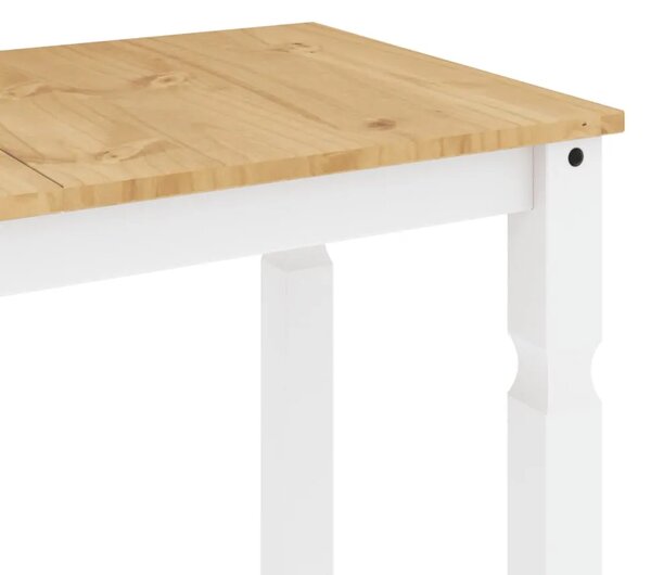 Blagovaonski stol Corona bijeli 112x60x75cm od masivne borovine - Bijela 1 117 cm Bijela
