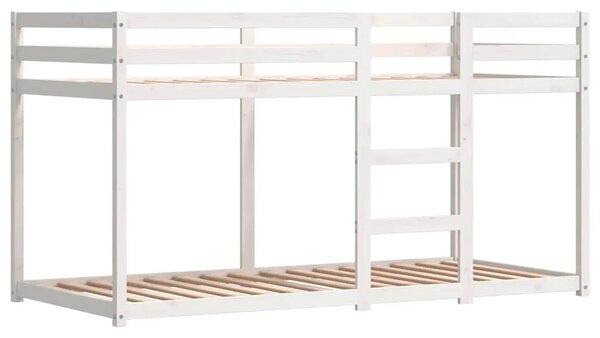 Krevet na kat sa zavjesama bijelo-crni 80 x 200 cm od borovine - Bijela i crna 80 x 200 cm Bijela i crna 80 x 200 cm