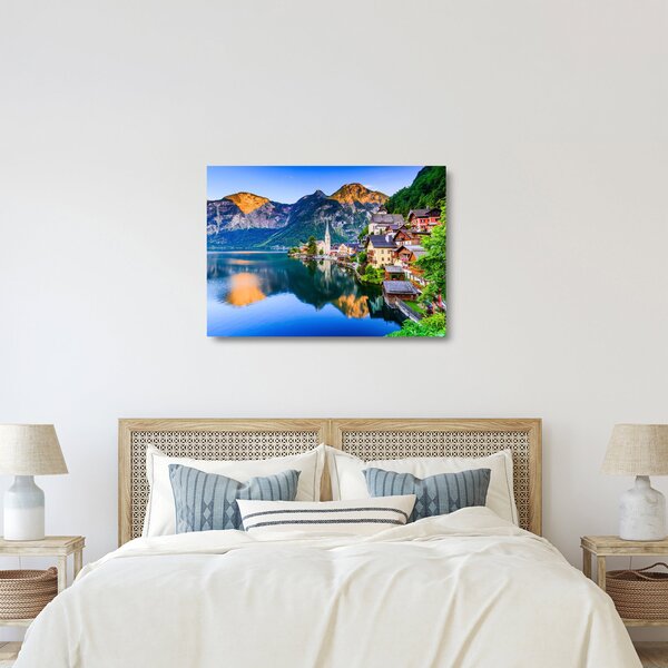 Staklena slika - Alpsko selo (70x50 cm)