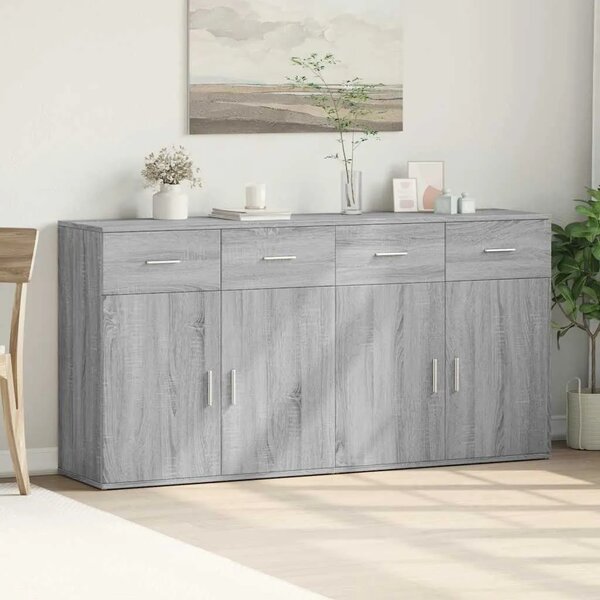 Komoda 2 kom boja hrasta sonome 79x38x80 cm konstruiranog drva - Sivi hrast sonoma 1 Sivi hrast sonoma