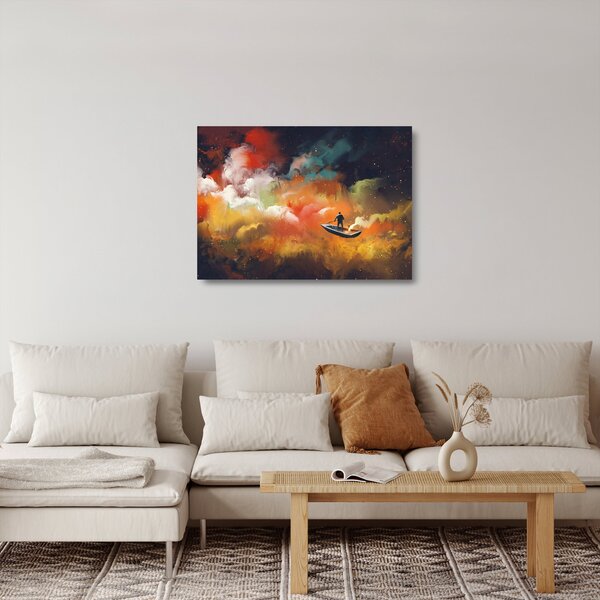Staklena slika - Čovjek koji plovi svemirom (70x50 cm)