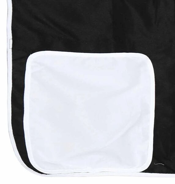 Krevet na kat sa zavjesama bijelo-crni 80 x 200 cm od borovine - Bijela i crna 80 x 200 cm Bijela i crna 80 x 200 cm