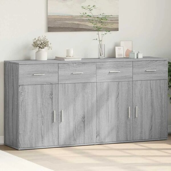 Komoda 2 kom boja hrasta sonome 79x38x80 cm konstruiranog drva - Sivi hrast sonoma 1 Sivi hrast sonoma