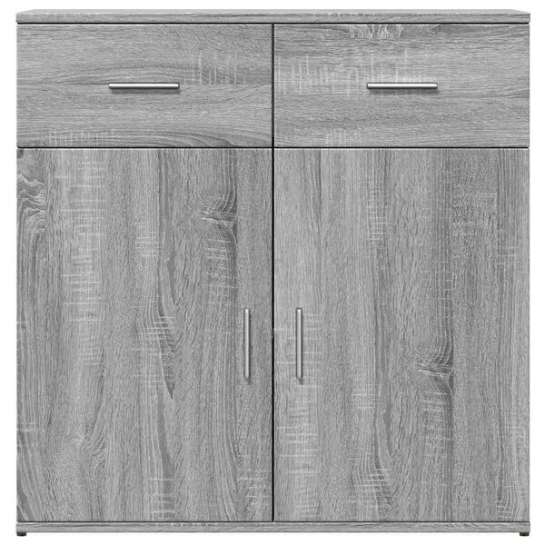 Komoda 2 kom boja hrasta sonome 79x38x80 cm konstruiranog drva - Sivi hrast sonoma 1 Sivi hrast sonoma