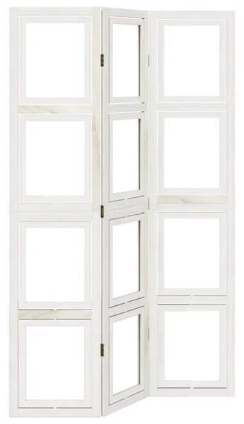 Paravan - Sobna pregrada s 3 panela bijela od masivnog drva paulovnije - 40 x 180 cm 1 3 40 x 180 cm