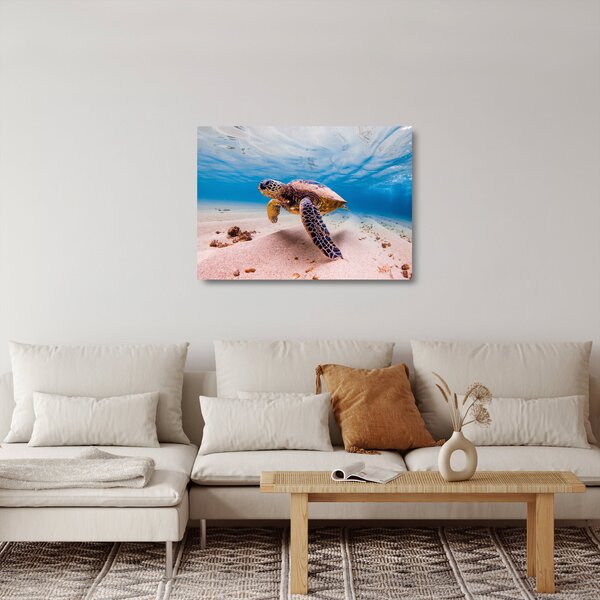 Staklena slika - Kornjača u oceanu (70x50 cm)
