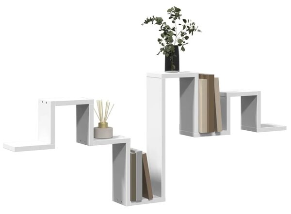 Zidna polica bijela 104 5 x 10 x 43 cm od konstruiranog drva - Bijela 1 1 Bijela