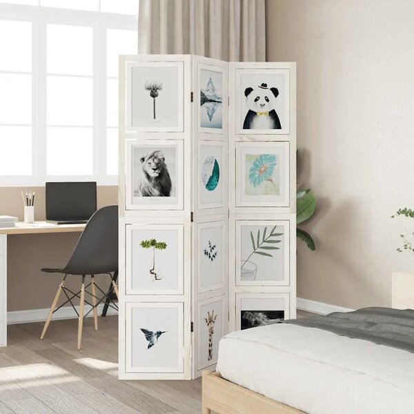 Paravan - Sobna pregrada s 3 panela bijela od masivnog drva paulovnije - 40 x 180 cm 1 3 40 x 180 cm