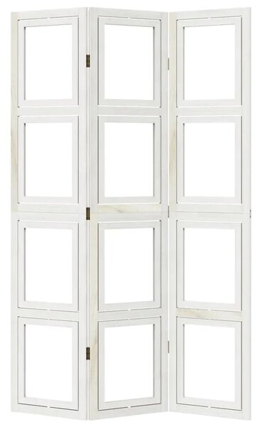 Paravan - Sobna pregrada s 3 panela bijela od masivnog drva paulovnije - 40 x 180 cm 1 3 40 x 180 cm
