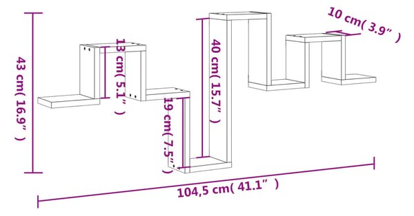 Zidna polica bijela 104 5 x 10 x 43 cm od konstruiranog drva - Bijela 1 1 Bijela