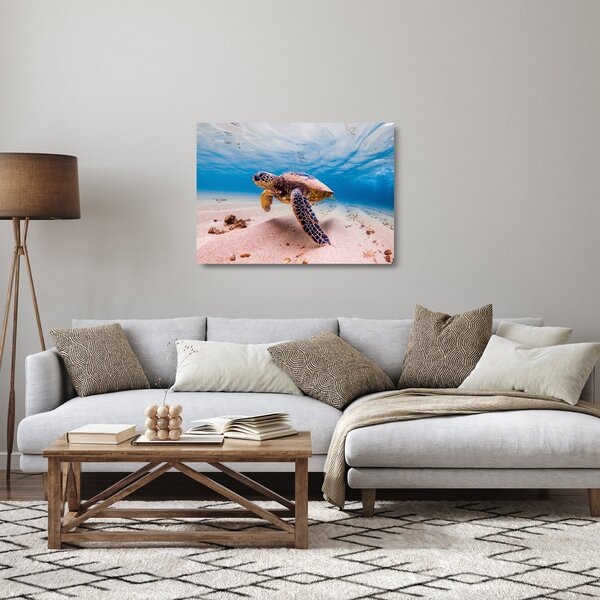 Staklena slika - Kornjača u oceanu (70x50 cm)
