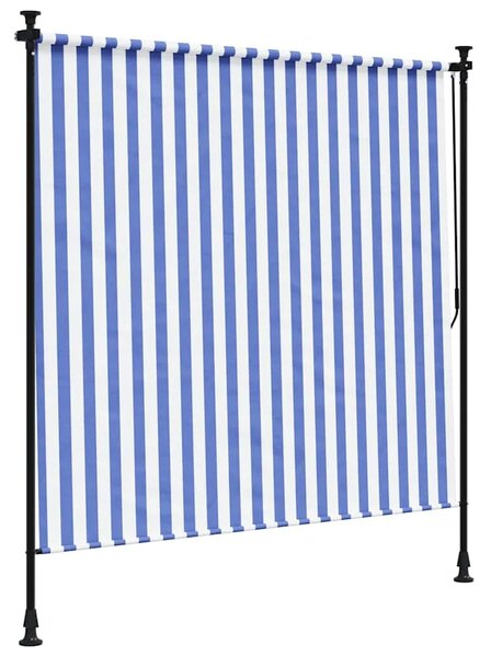 Vanjska roleta plavo-bijela 150 x 270 cm od tkanine i čelika - Plava i bijela 150 x 270 cm 1 Podesiva visina (225 – 275 cm)