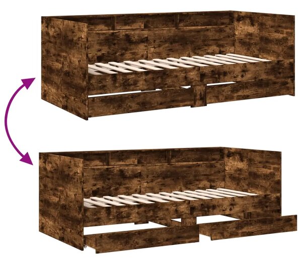 Dnevni krevet s ladicama bez madraca boja hrasta 90x200 cm - Dimljeni hrast 90 x 200 cm Dimljeni hrast 90 x 200 cm