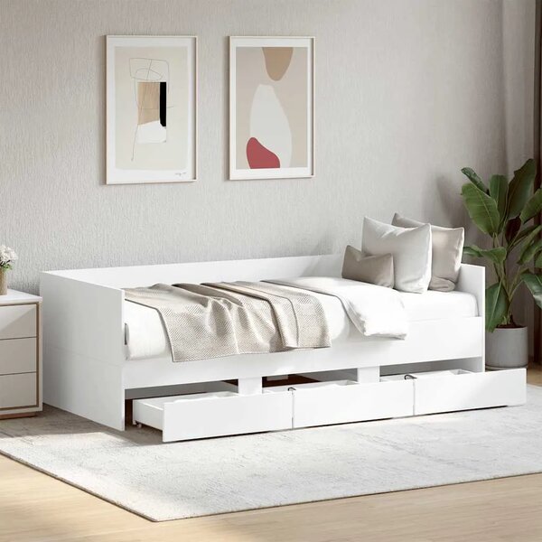 Dnevni krevet s ladicama bez madraca bijeli 90x200 cm - Bijela 90 x 200 cm Bijela 90 x 200 cm
