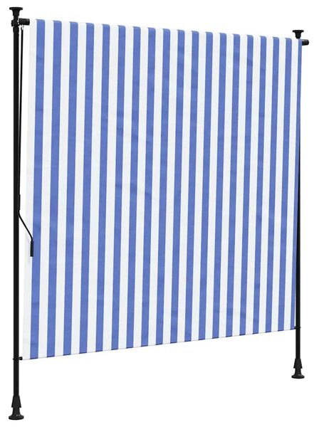 Vanjska roleta plavo-bijela 150 x 270 cm od tkanine i čelika - Plava i bijela 150 x 270 cm 1 Podesiva visina (225 – 275 cm)