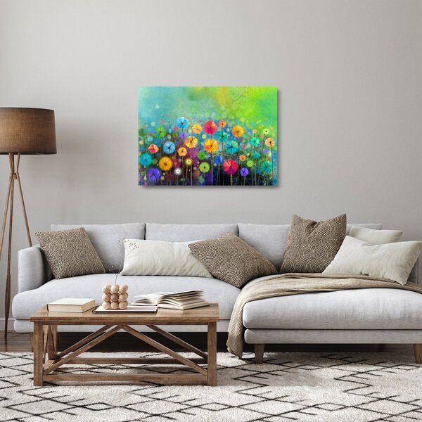 Staklena slika - Apstraktno cvijeće (70x50 cm)