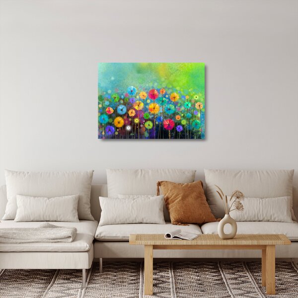 Staklena slika - Apstraktno cvijeće (70x50 cm)