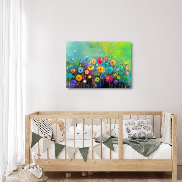 Staklena slika - Apstraktno cvijeće (70x50 cm)