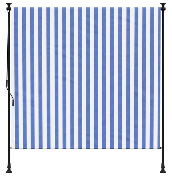 Vanjska roleta plavo-bijela 150 x 270 cm od tkanine i čelika - Plava i bijela 150 x 270 cm 1 Podesiva visina (225 – 275 cm)